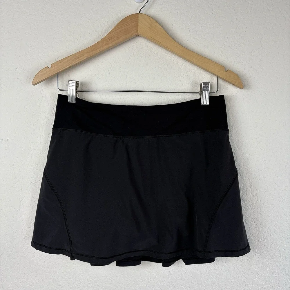 Lululemon Womens 6 Circuit Breaker Skort Skirt Black Pleated Tennis Shorts Liner